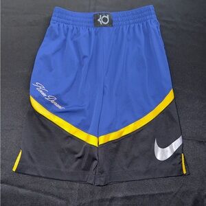 Nike KD Kevin Durant Basketball Shorts Blue Yellow Black Youth L